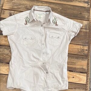 Women's Beige Button Down Shirt
